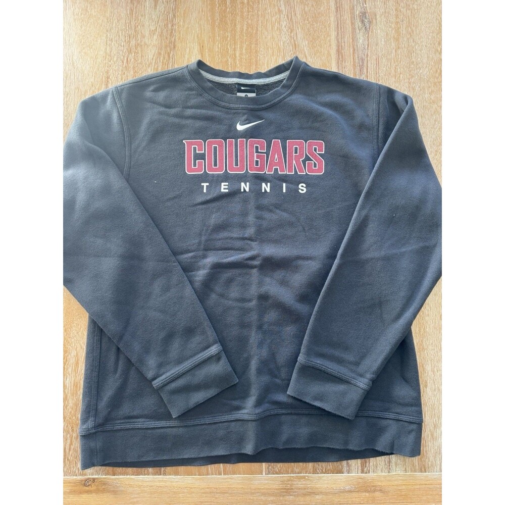 Nike Cougars Tennis Club Fleece Crewneck Sweatshirt Charcoal Grey Mens M
